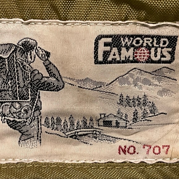 World Famous No. 707 Frame Back Pack Japan Nylon 3 Pockets - Picture 6 of 9